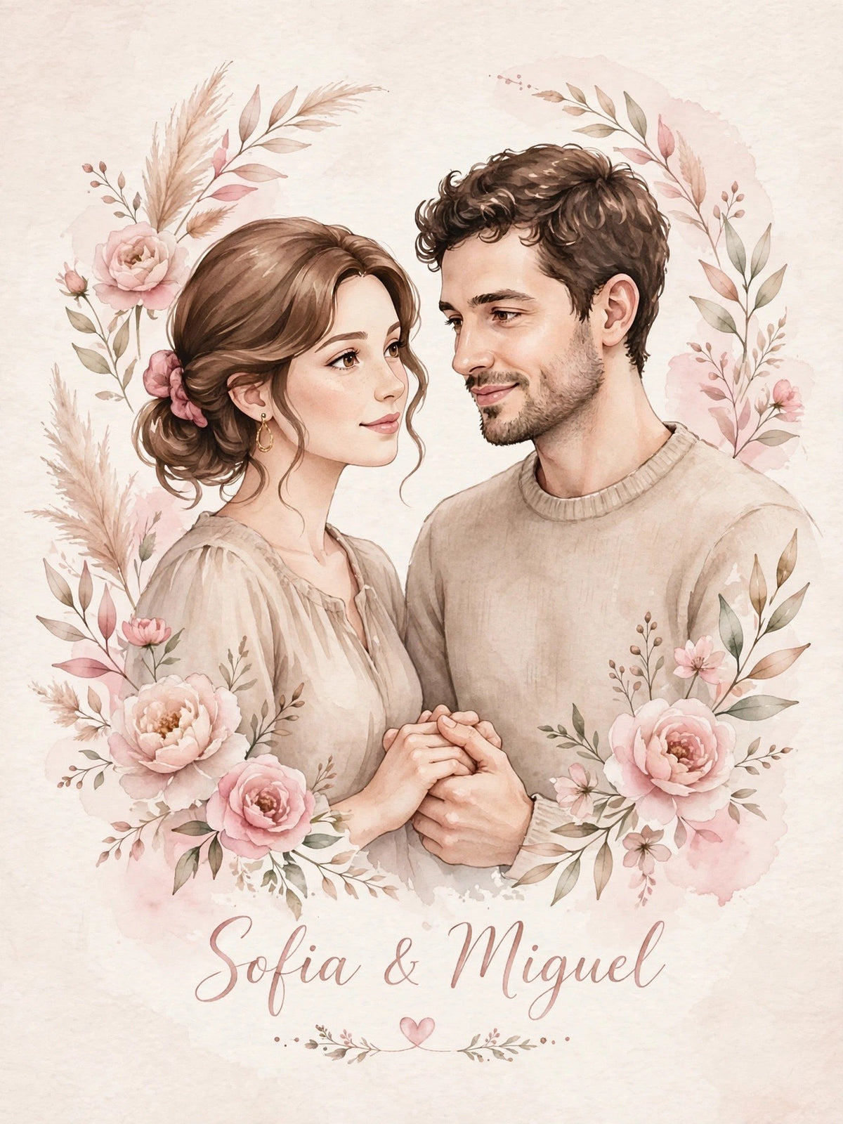 Arte imprimible personalizado de parejas | Regalo de aniversario